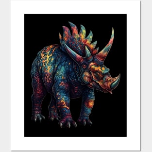 Colorful Horned Dino Posters and Art